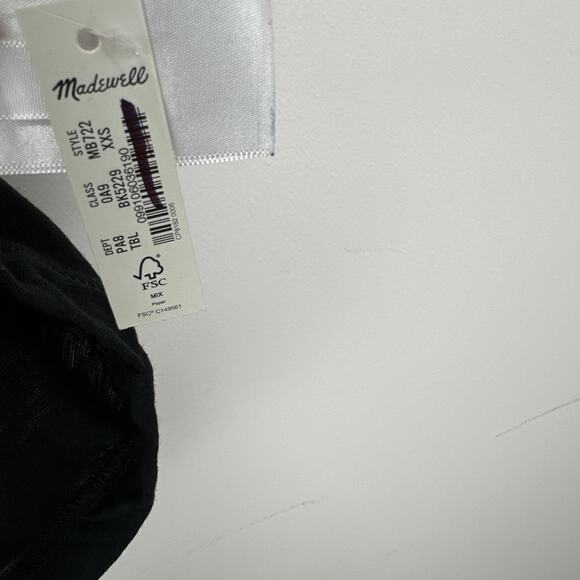 Madewell Whisper Cotton V Neck Tee Shirt Minimalist Basics Black Classic XXS NWT - Picture 9 of 11